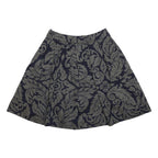 BODEN Womens Navy Blue & Grey Cotton Blend Pleated Short Skirt UK 10 Floral