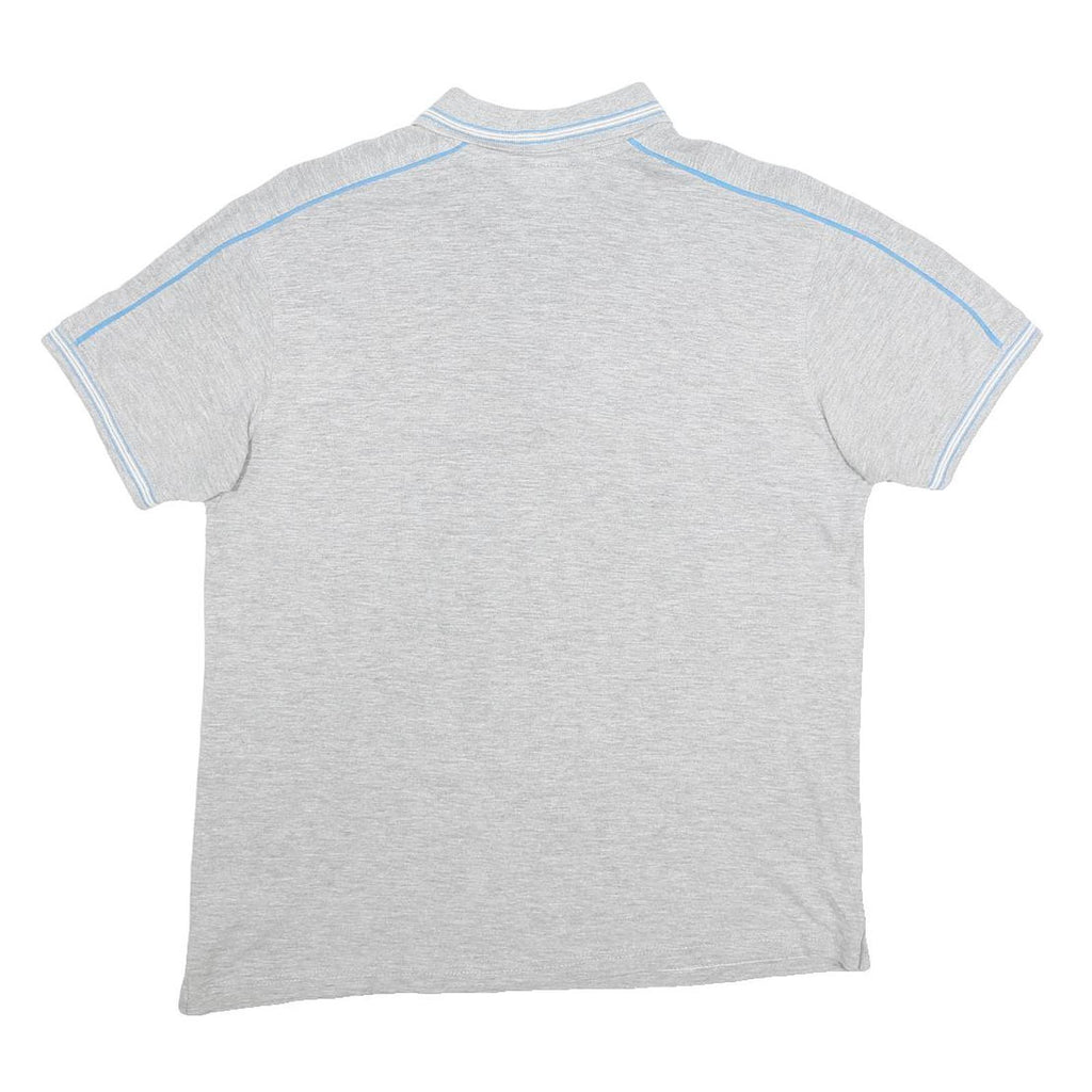 LOTTO Mens Grey & Blue Cotton Blend Polo Shirt M Short Sleeve Sports Casual