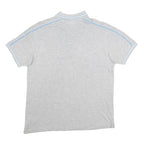 LOTTO Mens Grey & Blue Cotton Blend Polo Shirt M Short Sleeve Sports Casual