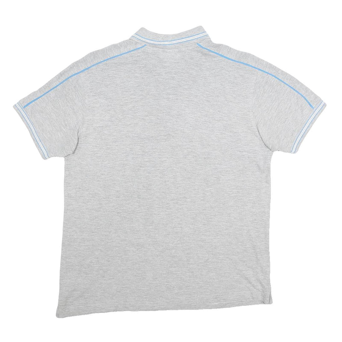 LOTTO Mens Grey & Blue Cotton Blend Polo Shirt M Short Sleeve Sports Casual