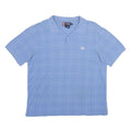 CHAPS Mens Blue Check Short Sleeve Polo Shirt L Cotton Casual Classic