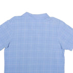 CHAPS Mens Blue Check Short Sleeve Polo Shirt L Cotton Casual Classic