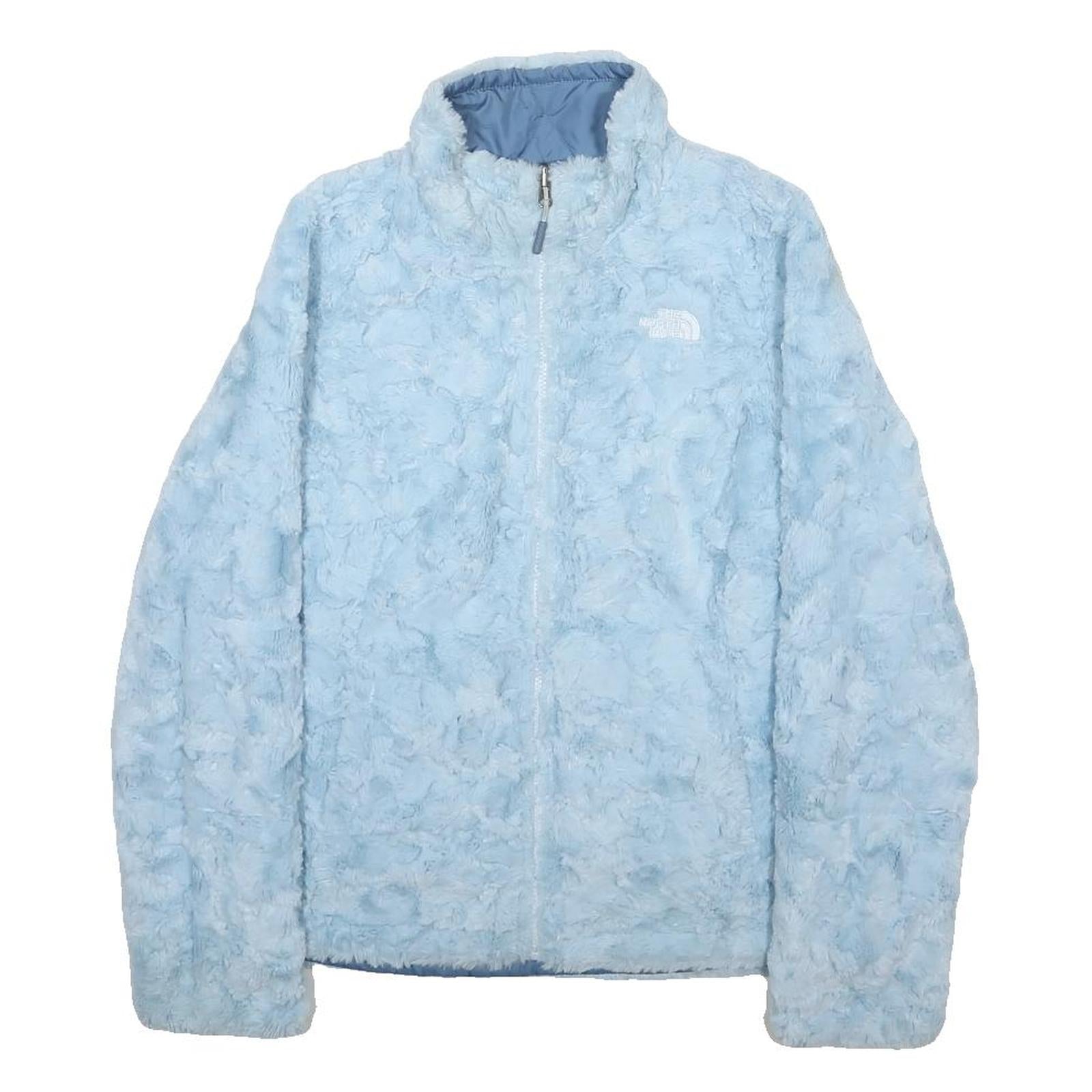 THE NORTH FACE Womens Blue Reversible Zip Fleece Jacket XS Polyester