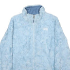 THE NORTH FACE Womens Blue Reversible Zip Fleece Jacket XS Polyester