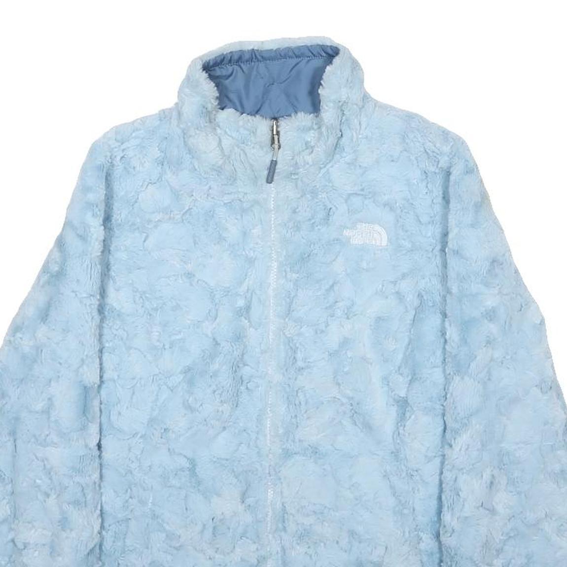 THE NORTH FACE Womens Blue Reversible Zip Fleece Jacket XS Polyester