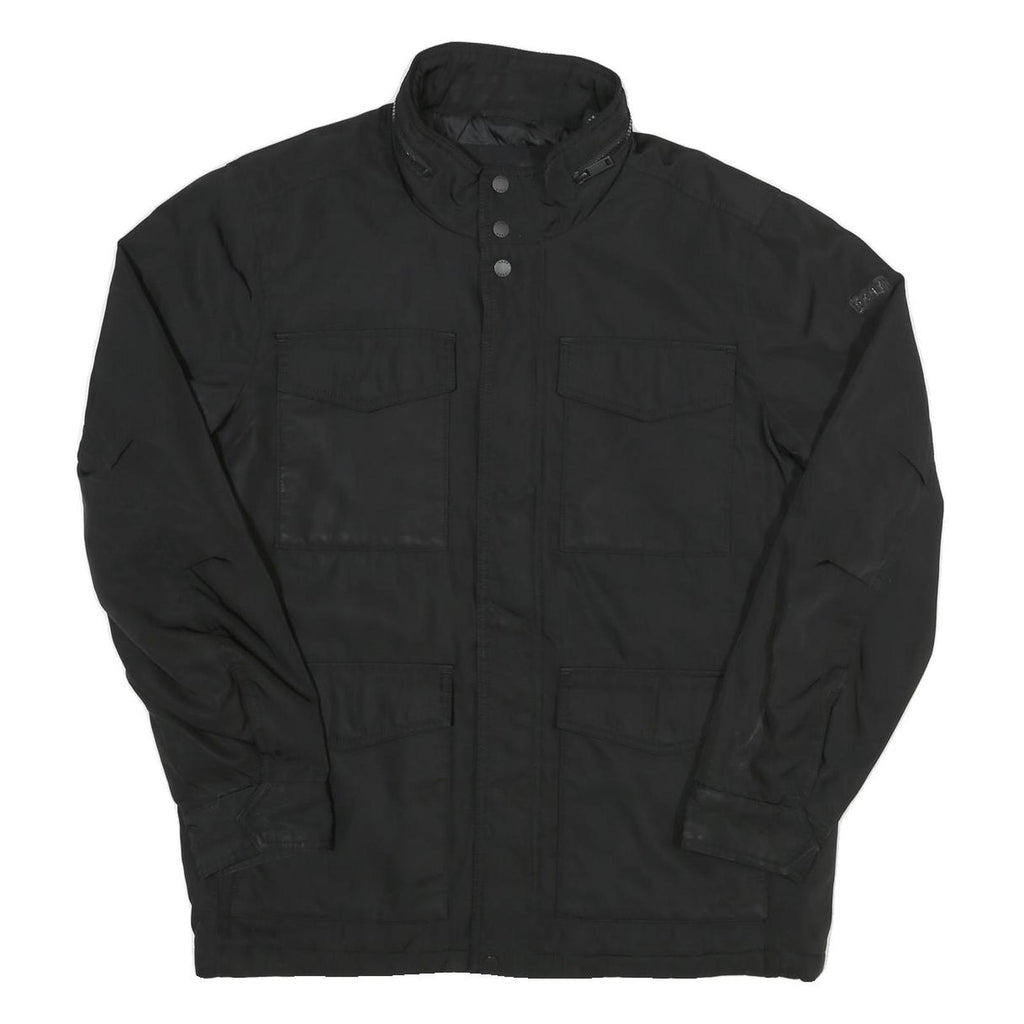 DKNY Mens Black Classic Jacket M Polyester Zip Plain Casual Lightweight
