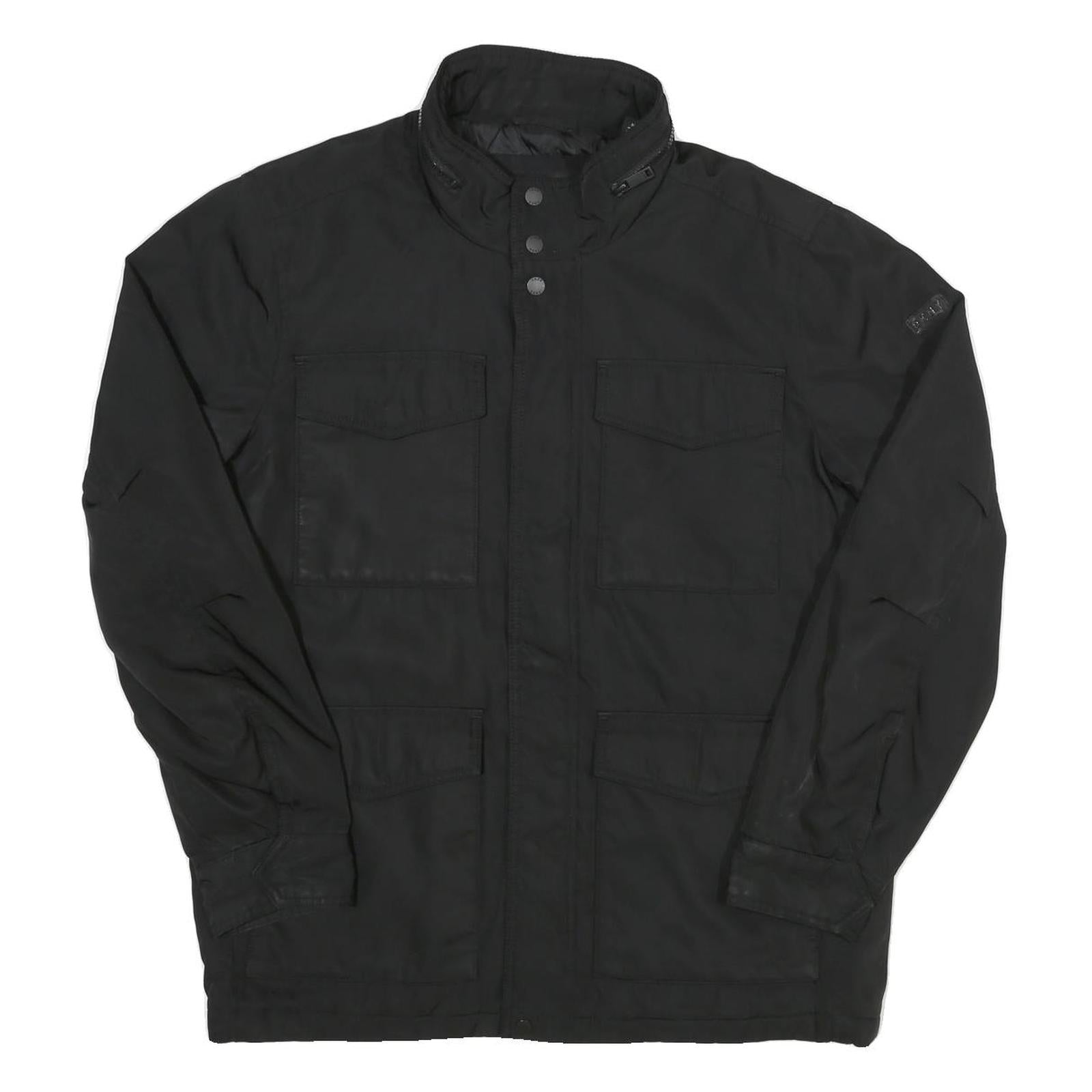 DKNY Mens Black Classic Jacket M Polyester Zip Plain Casual Lightweight