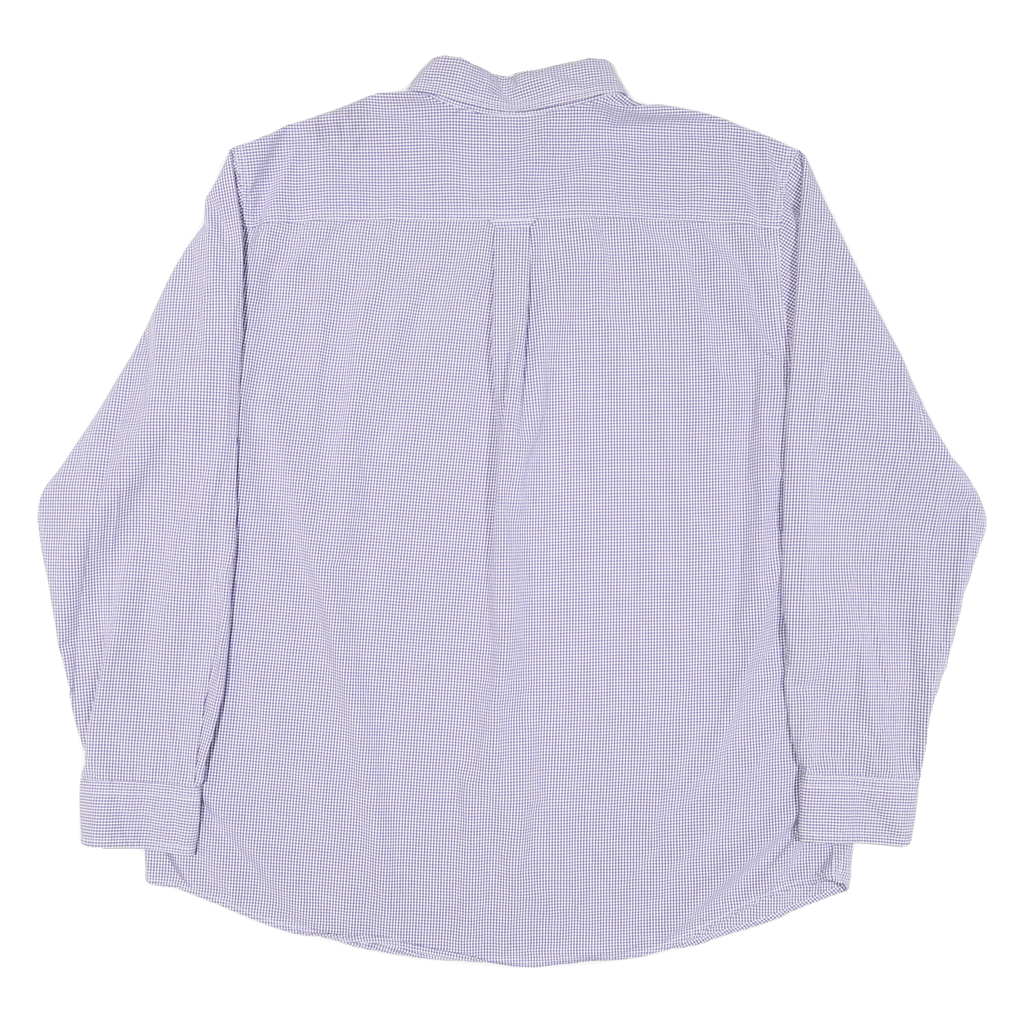 CHAPS Mens Purple & White Check Shirt 2XL Button Down Long Sleeve Casual Cotton