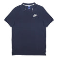 NIKE Mens Navy Blue Polo Shirt Short Sleeve Cotton L Logo Casual