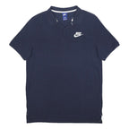 NIKE Mens Navy Blue Polo Shirt Short Sleeve Cotton L Logo Casual