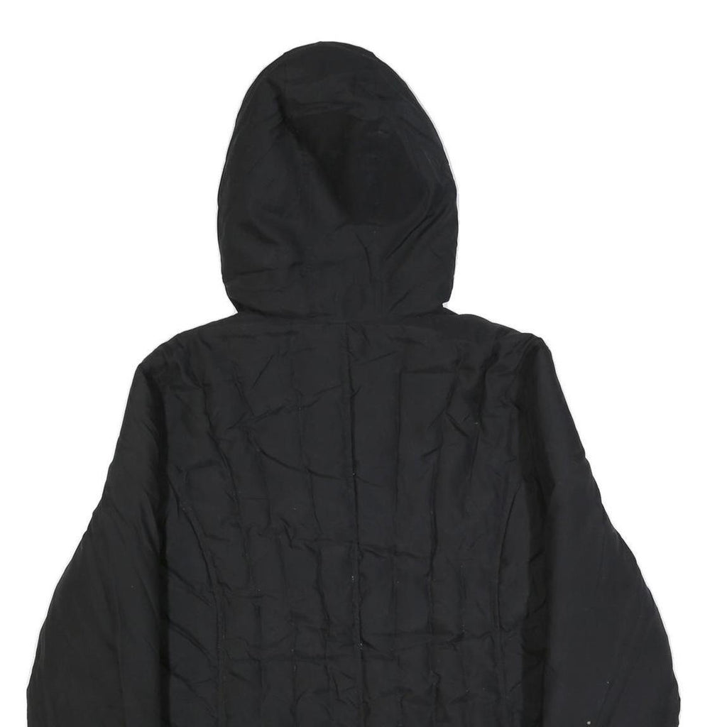 TOMMY HILFIGER Womens Black Hooded Jacket XL Polyester Blend Plain Zip Outdoor