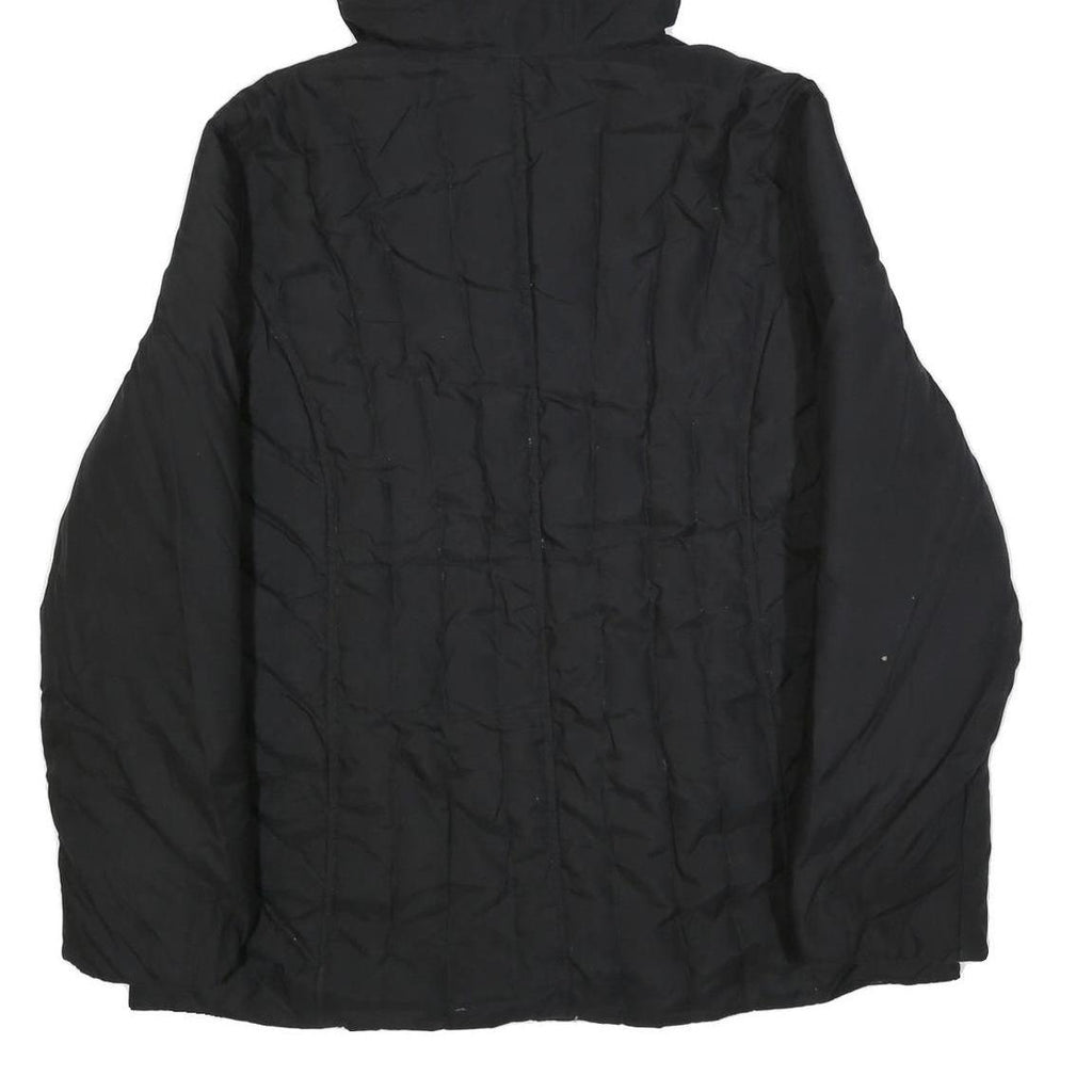 TOMMY HILFIGER Womens Black Hooded Jacket XL Polyester Blend Plain Zip Outdoor