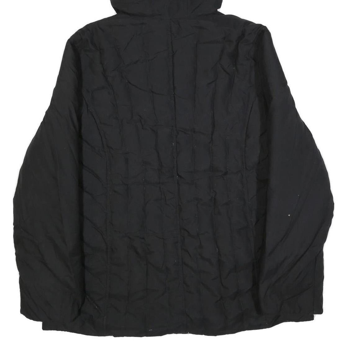 TOMMY HILFIGER Womens Black Hooded Jacket XL Polyester Blend Plain Zip Outdoor