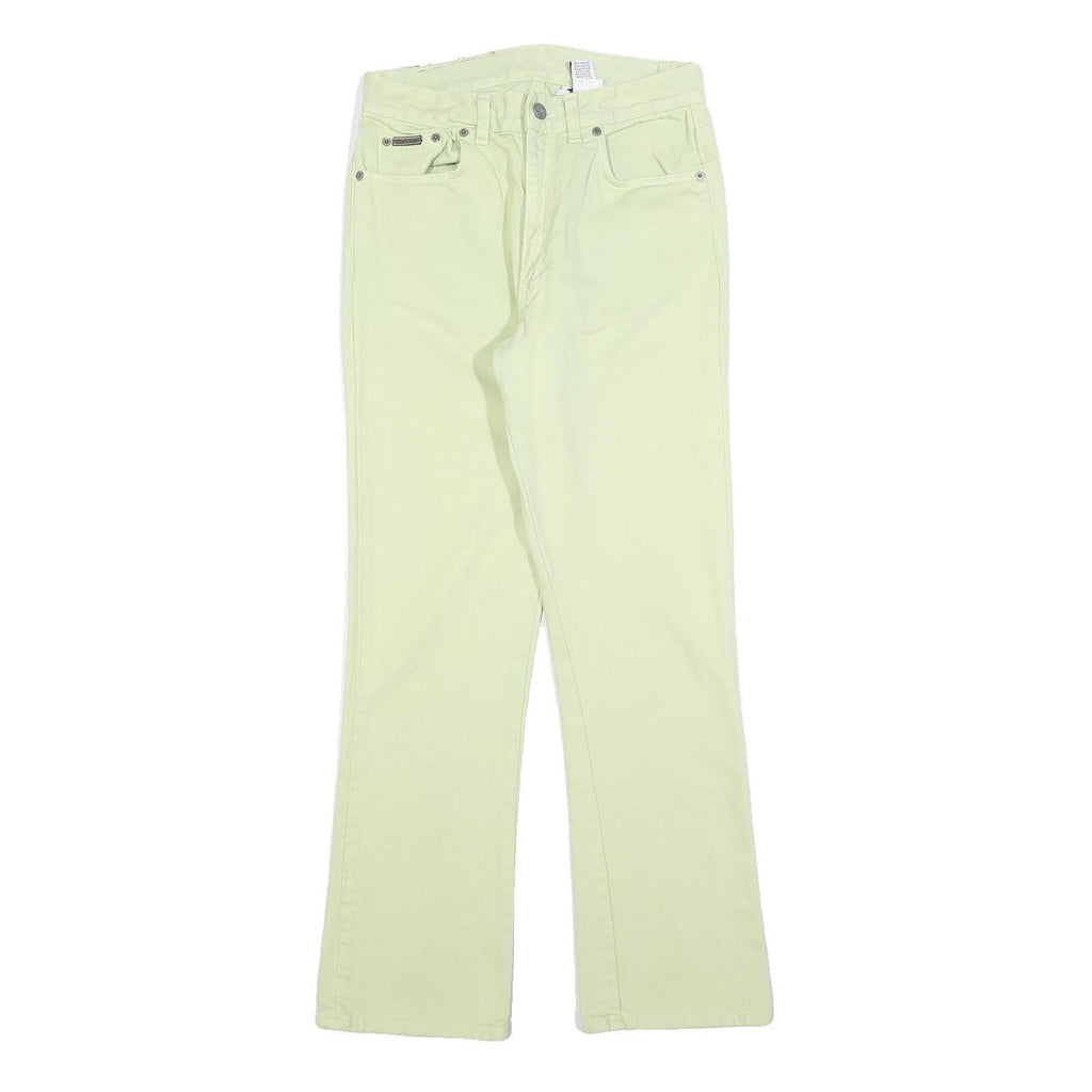 CALVIN KLEIN Womens Jeans Yellow Regular Straight Denim W26 L28 Zip Cotton Blend