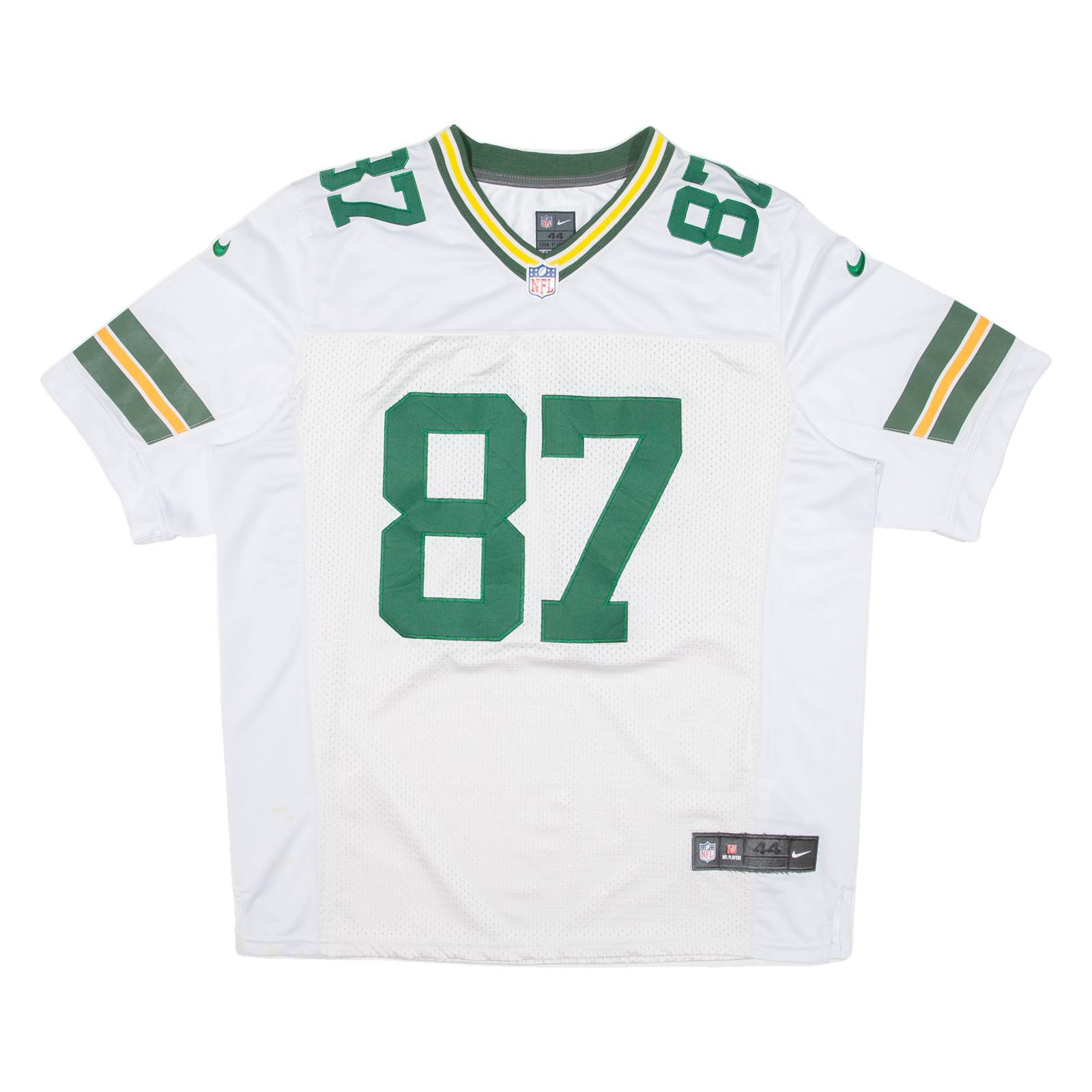 NIKE NFL Green Bay Packers Mens Jersey White USA V-Neck XL