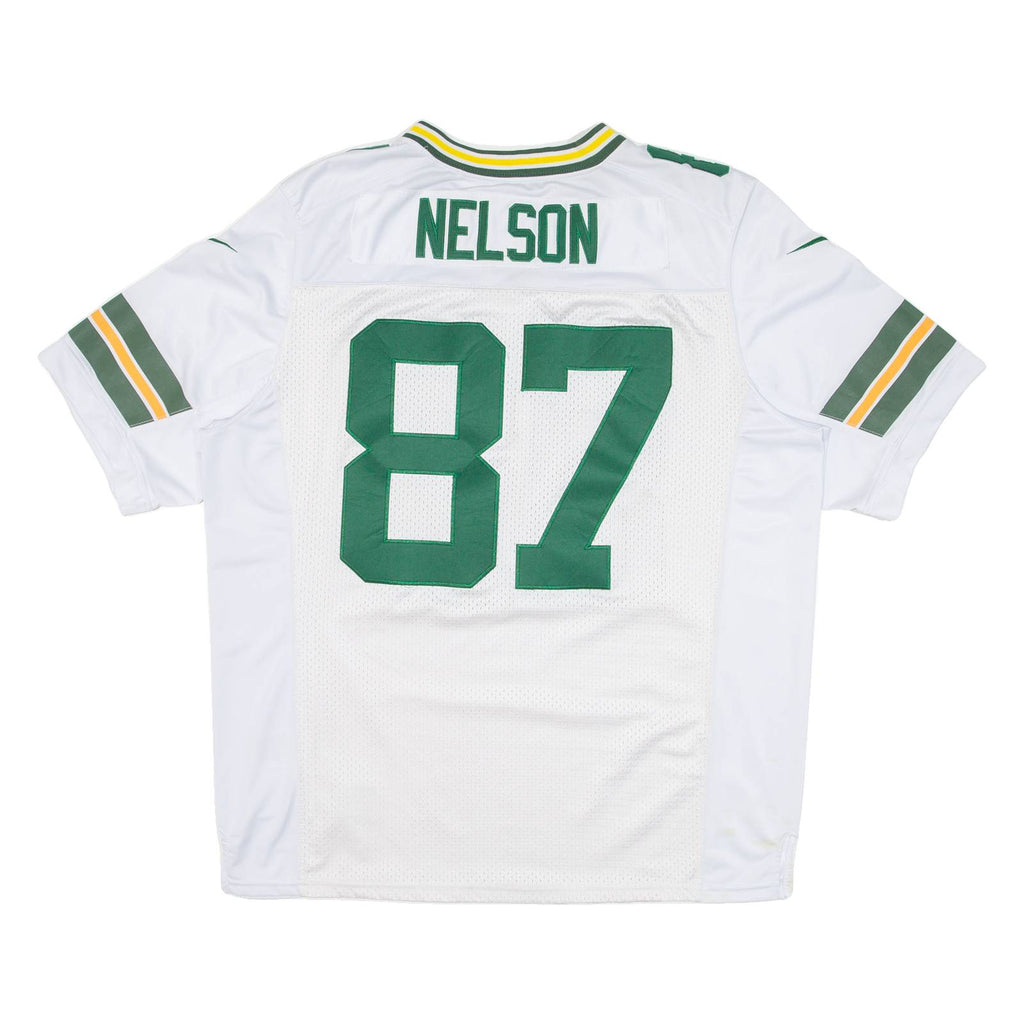NIKE NFL Green Bay Packers Mens Jersey White USA V-Neck XL
