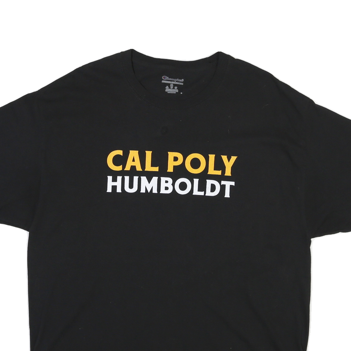 CHAMPION Mens Black Cal Poly Humboldt Graphic T-Shirt XL Short Sleeve Crew Neck