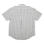 NAUTICA Mens White & Black Checked Short Sleeve Shirt L Casual Cotton