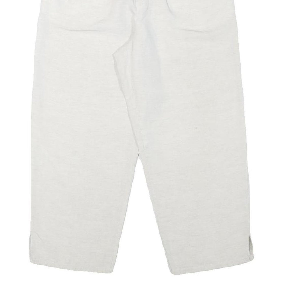 MADIE'S FASHION Womens Linen Blend White Relaxed Tapered Trousers W26 L22 Casual