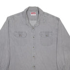 WRANGLER Mens Grey Casual Shirt XL Cotton Blend Long Sleeve Button