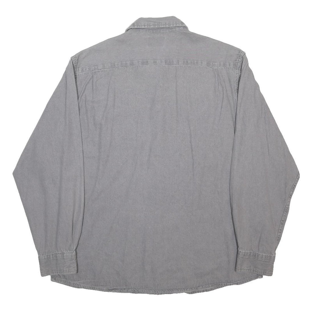 WRANGLER Mens Grey Casual Shirt XL Cotton Blend Long Sleeve Button