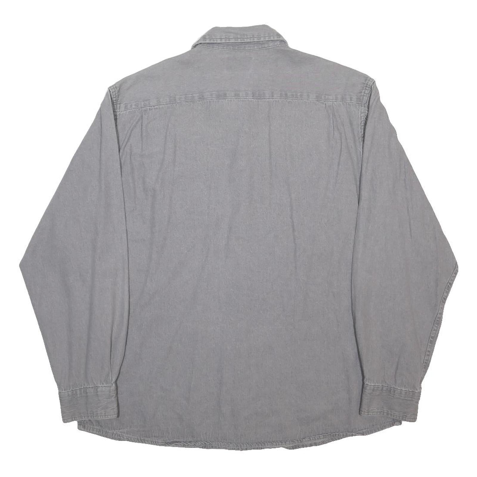 WRANGLER Mens Grey Casual Shirt XL Cotton Blend Long Sleeve Button