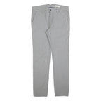 REVIEW Mens Cotton Blend Slim Grey Trousers W34 L32 Classic Zip Closure