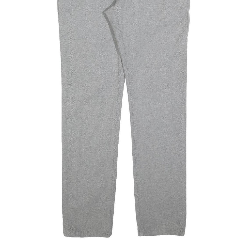 REVIEW Mens Cotton Blend Slim Grey Trousers W34 L32 Classic Zip Closure