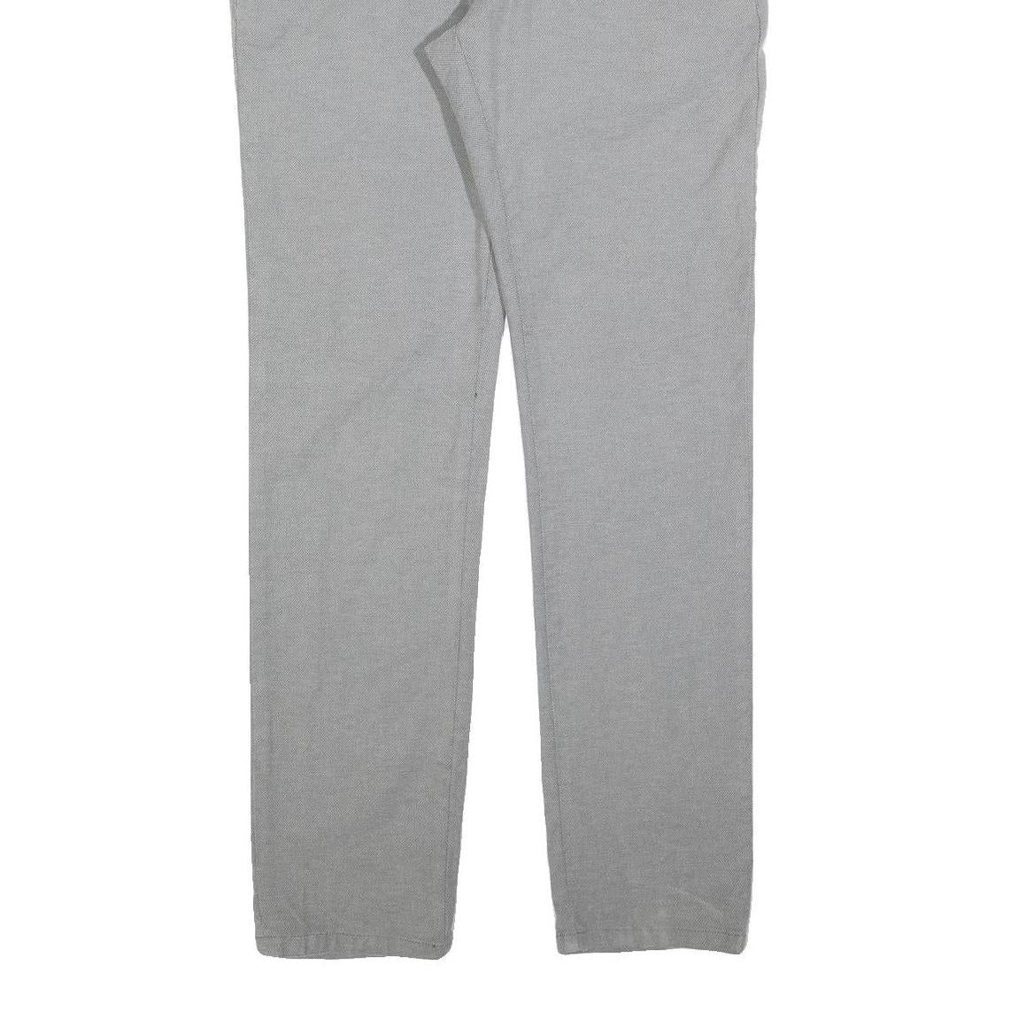 REVIEW Mens Cotton Blend Slim Grey Trousers W34 L32 Classic Zip Closure
