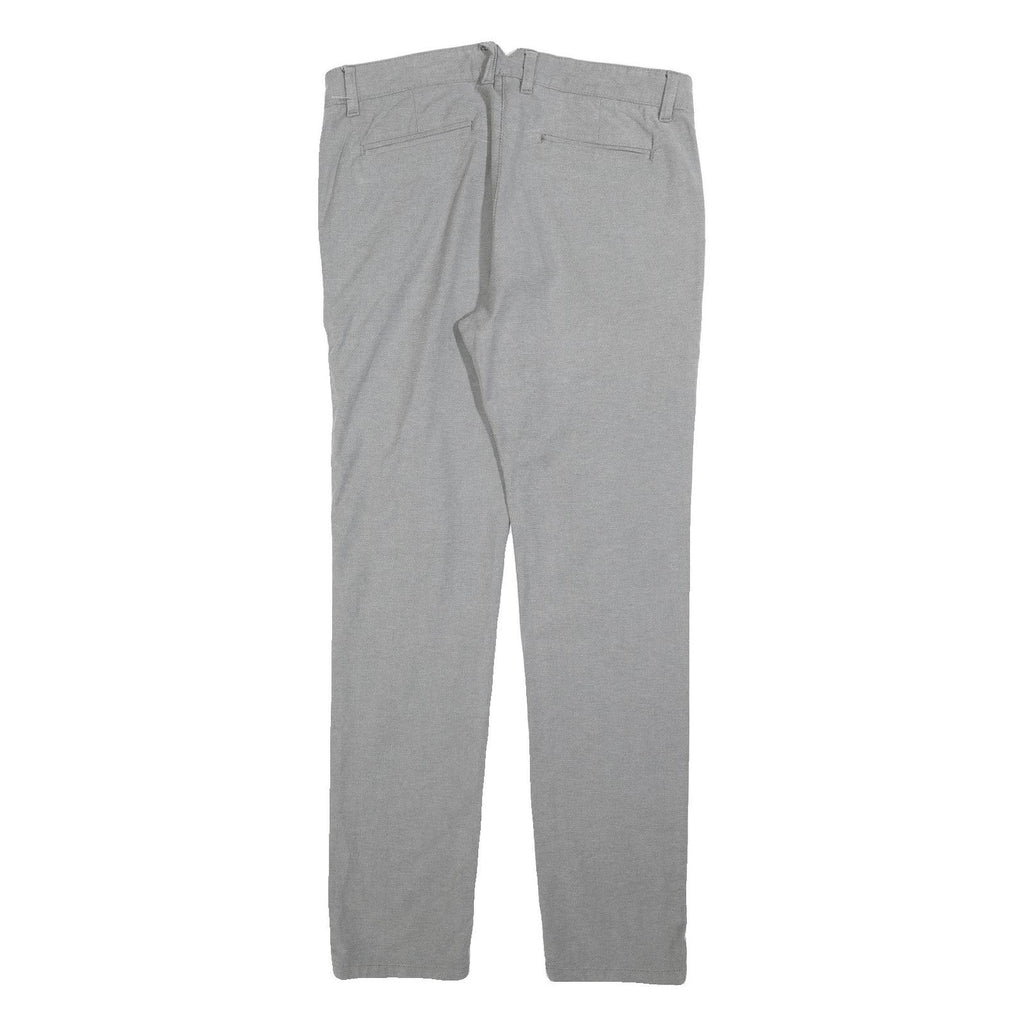 REVIEW Mens Cotton Blend Slim Grey Trousers W34 L32 Classic Zip Closure