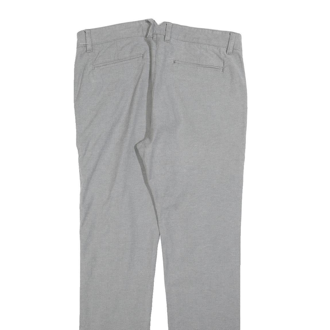 REVIEW Mens Cotton Blend Slim Grey Trousers W34 L32 Classic Zip Closure