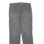 CARHARTT Mens Grey Regular Jeans Denim W34 L31 Workwear Casual Zip Closure