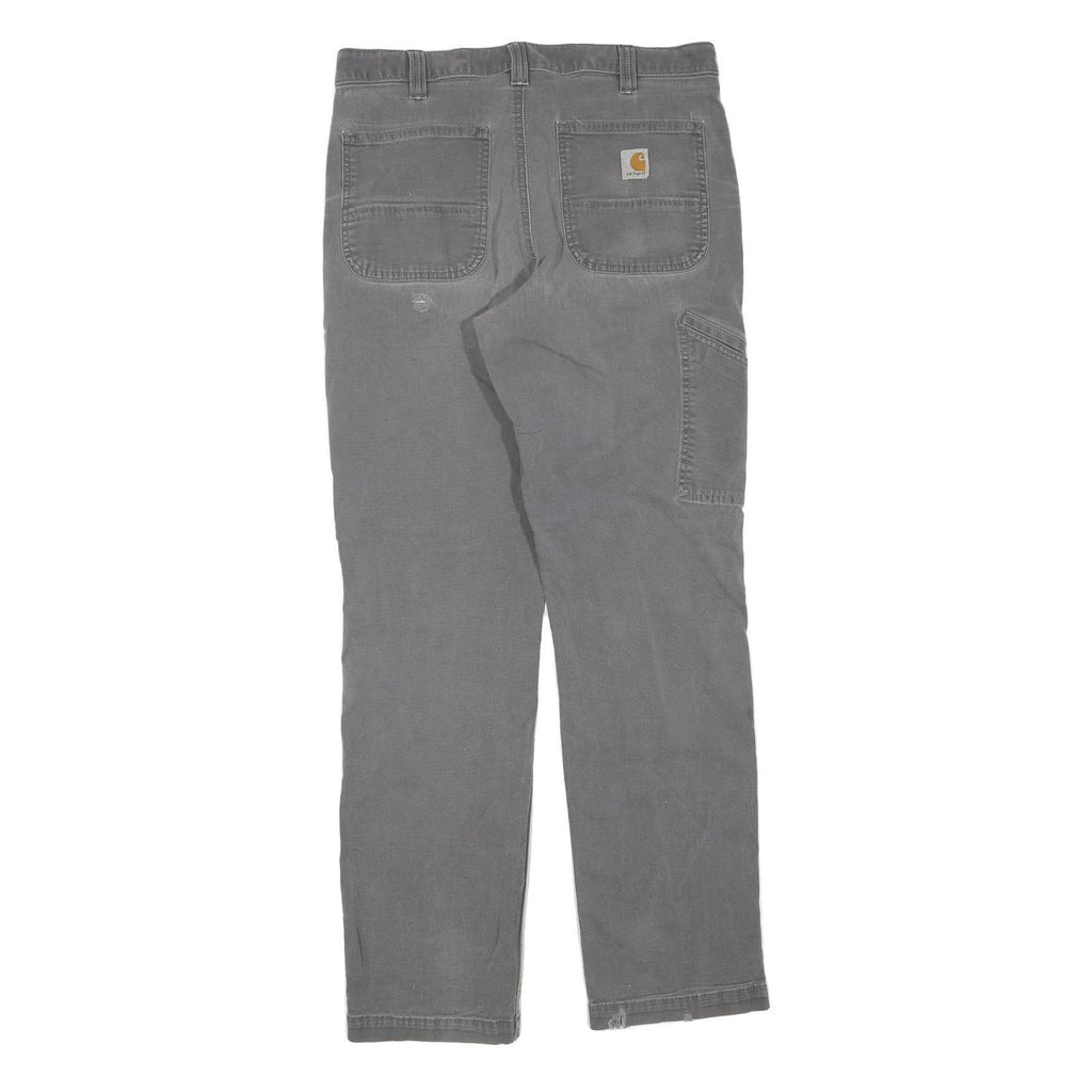 CARHARTT Mens Grey Regular Jeans Denim W34 L31 Workwear Casual Zip Closure