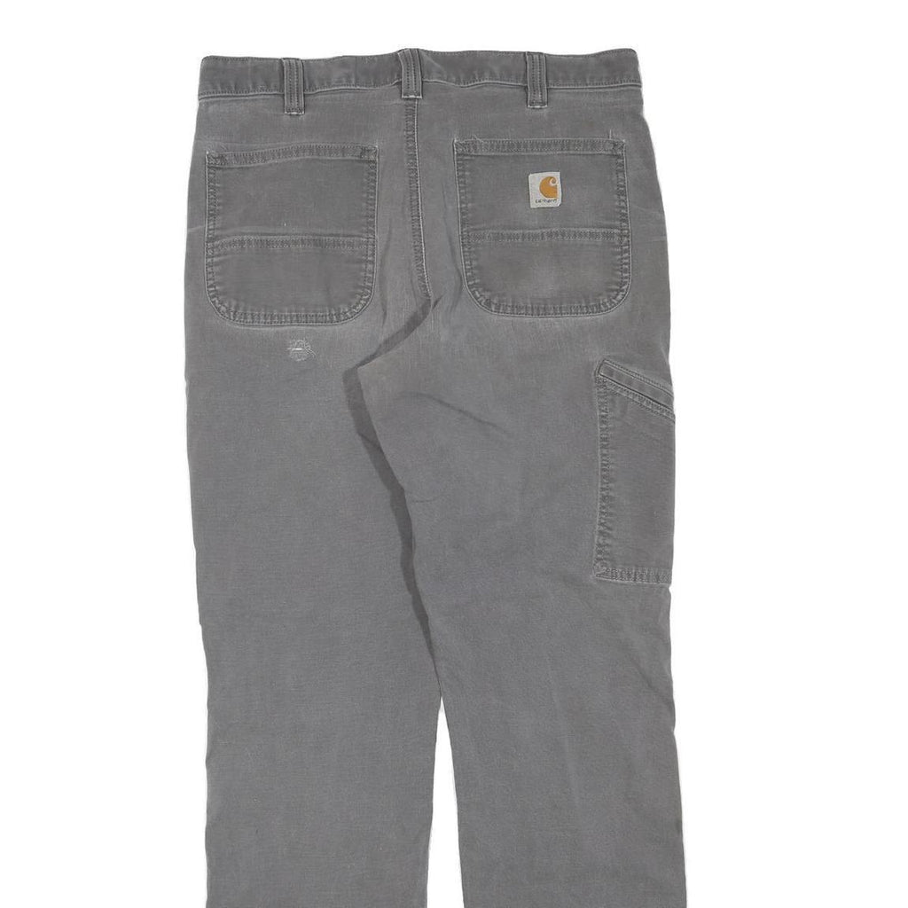 CARHARTT Mens Grey Regular Jeans Denim W34 L31 Workwear Casual Zip Closure