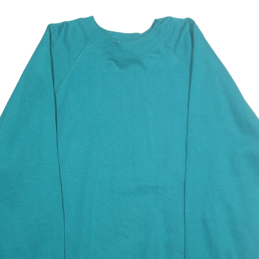 HANES Mens Blue Crew Neck XL Cotton Blend Pullover Sweatshirt Printed Design