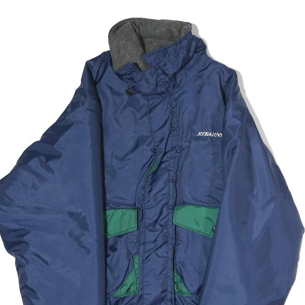 STEARNS Mens Blue & Green Zip Jacket M Polyester Plain Warm Casual