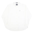 NAUTICA Mens White XL Classic Fit Cotton Blend Shirt Long Sleeve Button Plain