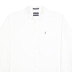 NAUTICA Mens White XL Classic Fit Cotton Blend Shirt Long Sleeve Button Plain