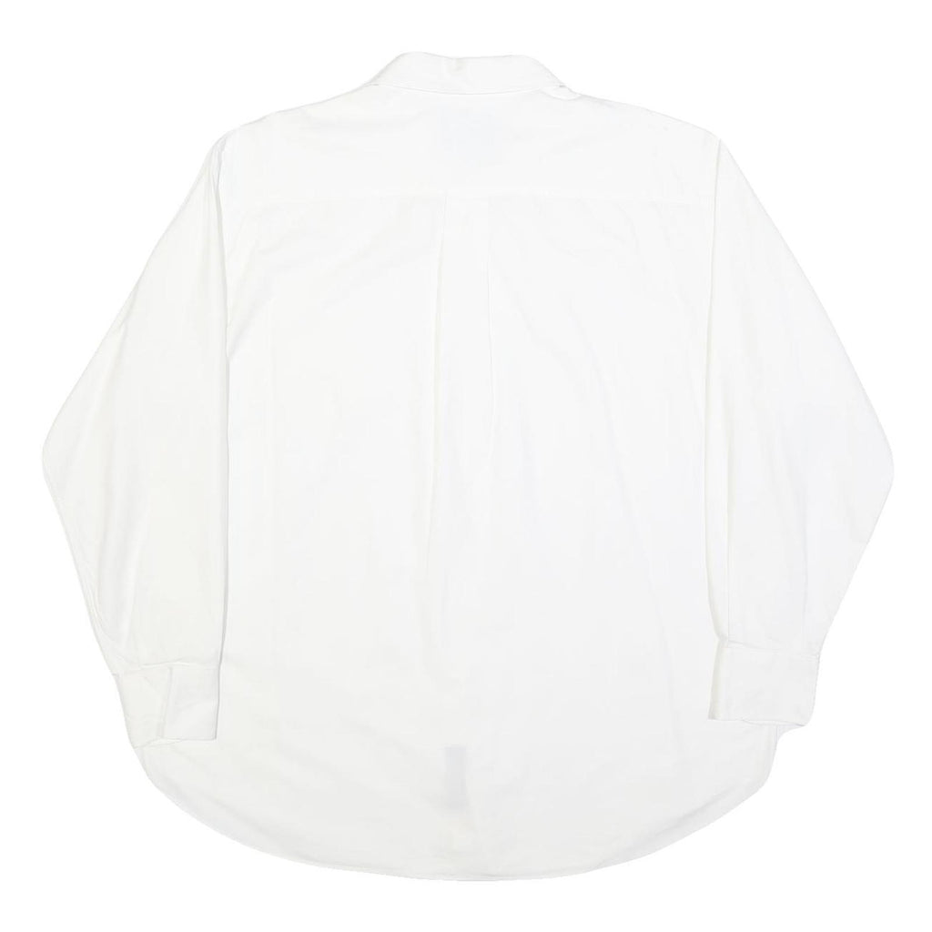 NAUTICA Mens White XL Classic Fit Cotton Blend Shirt Long Sleeve Button Plain