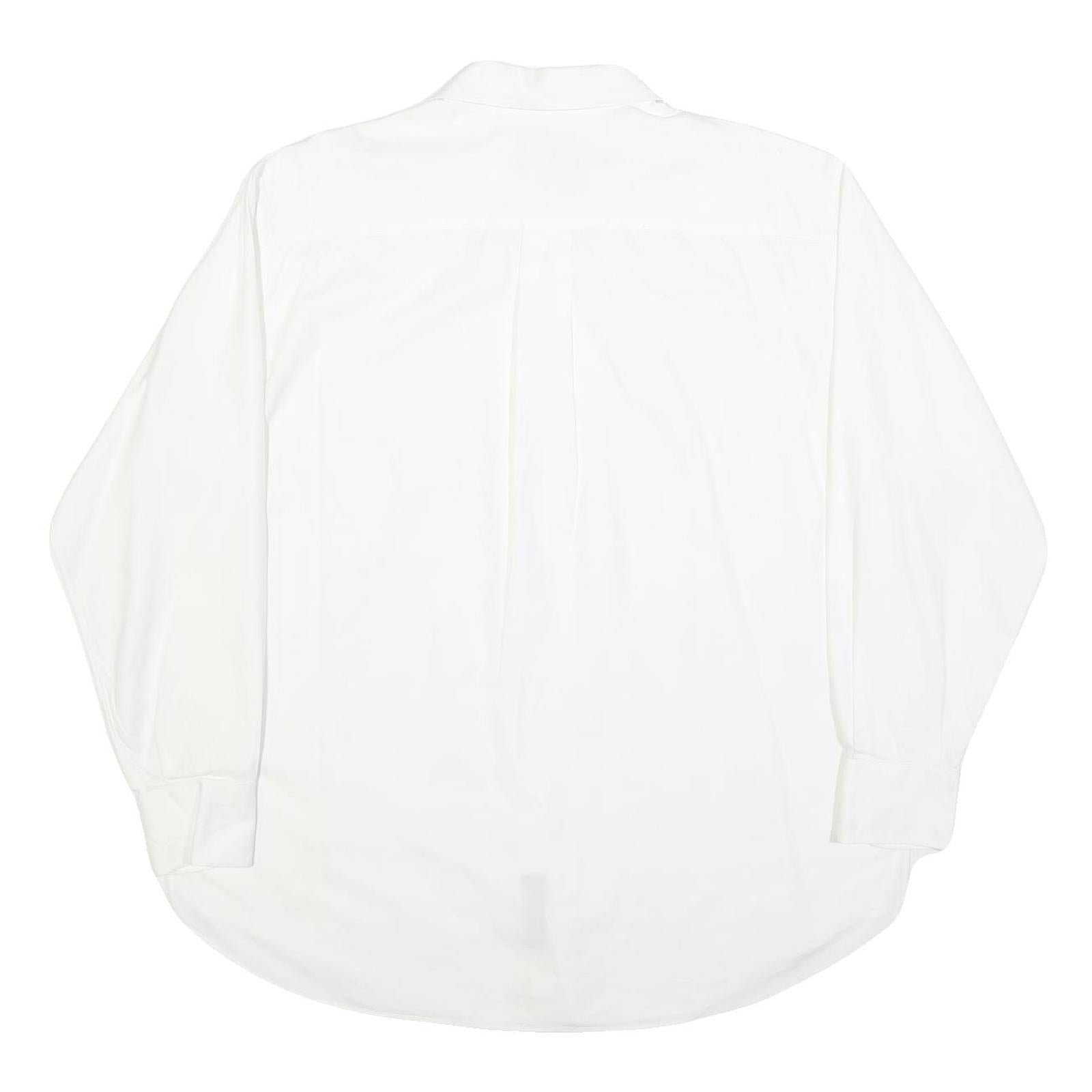 NAUTICA Mens White XL Classic Fit Cotton Blend Shirt Long Sleeve Button Plain