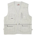 PEACE Mens Beige Cotton Blend Utility Jacket XL Zip Pocketed Casual