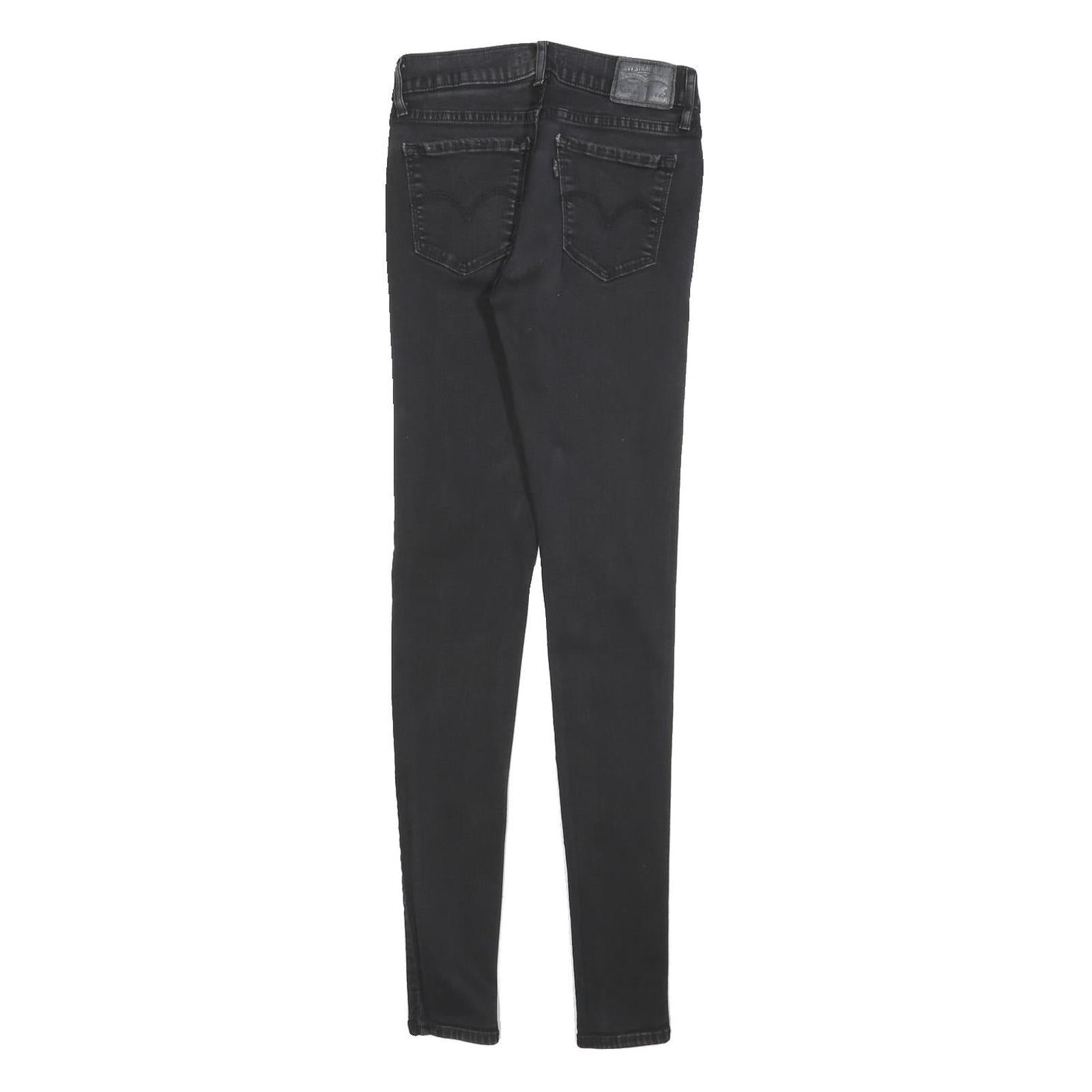 LEVI'S 710 Womens Jeans Black Slim Skinny Denim W28 L32 Stretch Cotton Blend