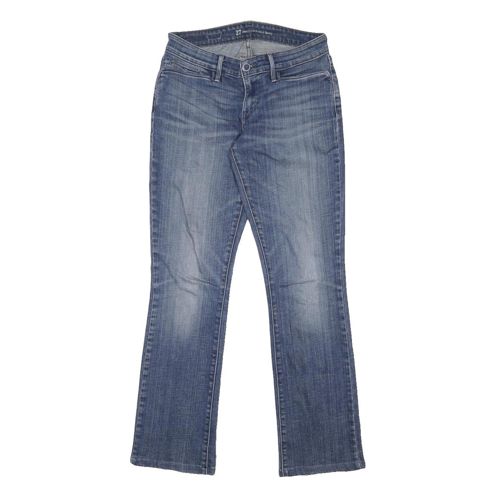 LEVI'S Womens Blue Regular Straight Denim Medium W27 L30 Zip Jeans