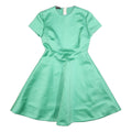 ROCHAS Womens Green Satin Fit & Flare Mini Dress Polyester Short Sleeve S
