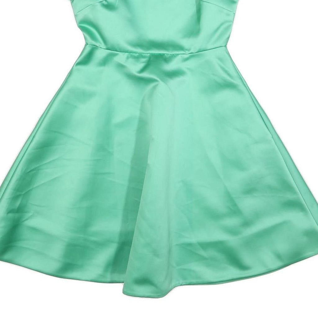 ROCHAS Womens Green Satin Fit & Flare Mini Dress Polyester Short Sleeve S