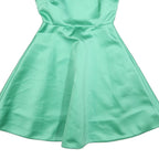ROCHAS Womens Green Satin Fit & Flare Mini Dress Polyester Short Sleeve S
