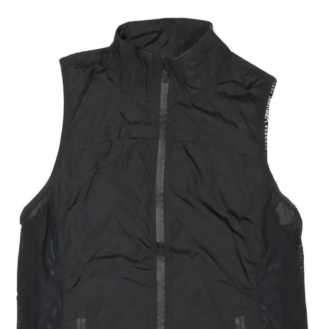 CALVIN KLEIN Womens Black Outdoor Jacket S Polyester Blend Plain Zip Lightweight