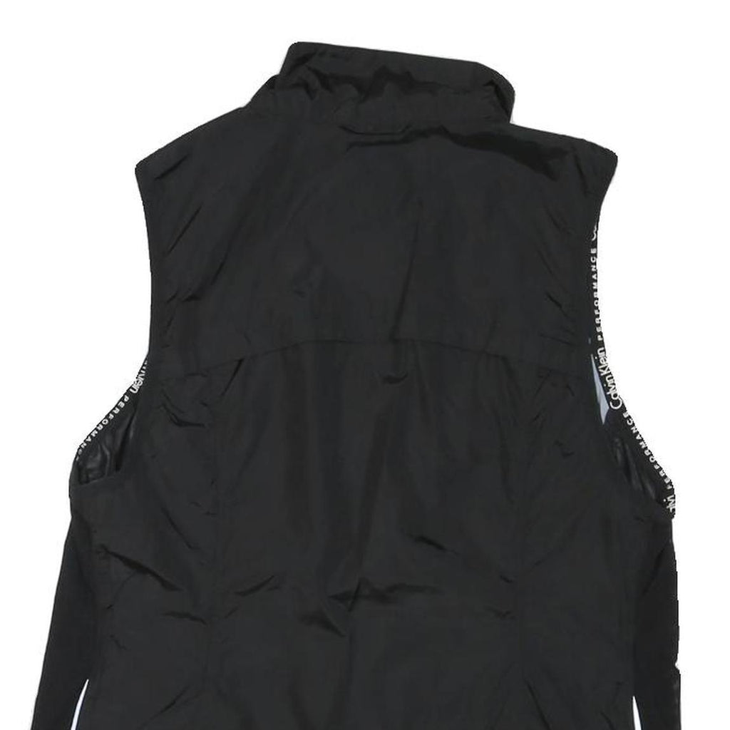 CALVIN KLEIN Womens Black Outdoor Jacket S Polyester Blend Plain Zip Lightweight