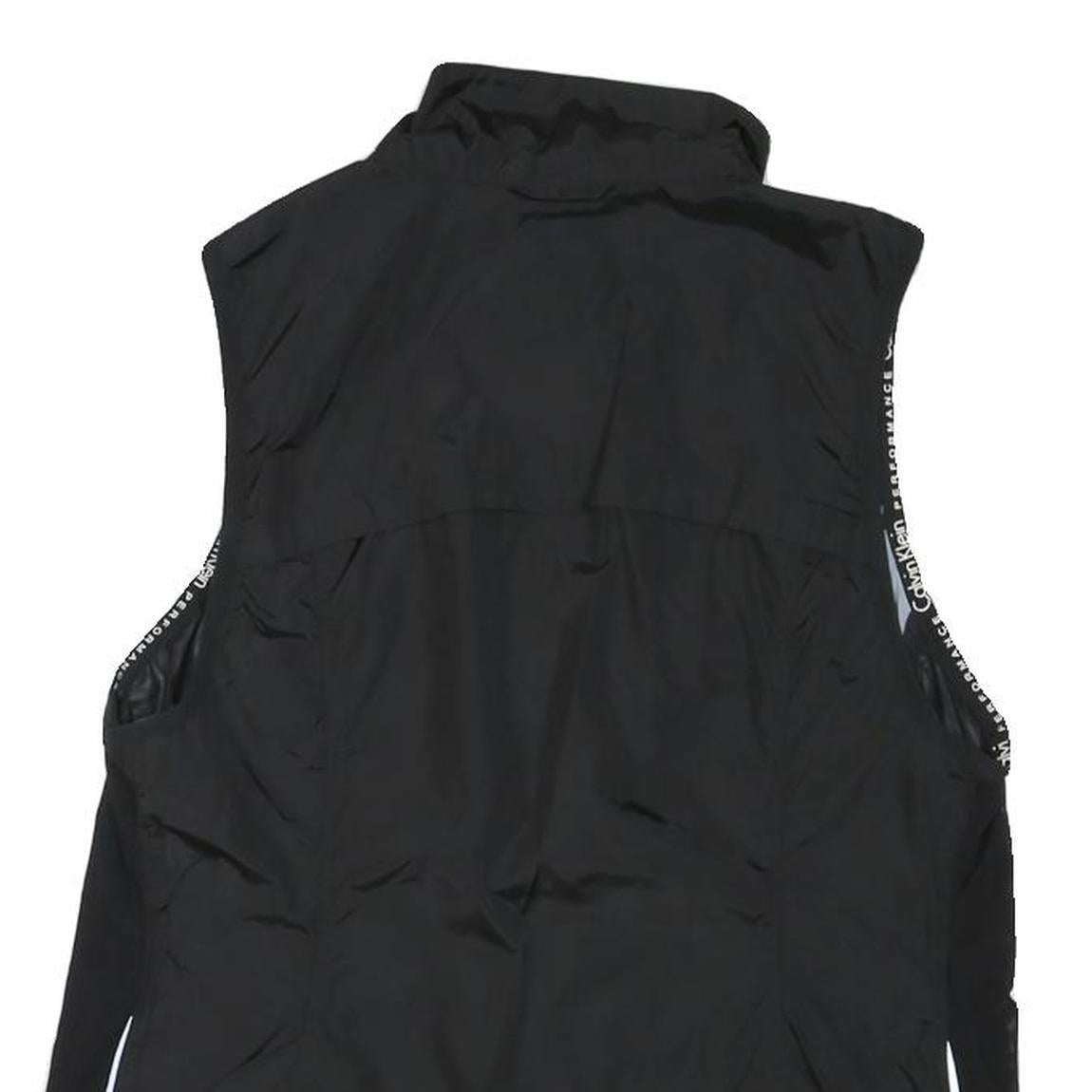 CALVIN KLEIN Womens Black Outdoor Jacket S Polyester Blend Plain Zip Lightweight