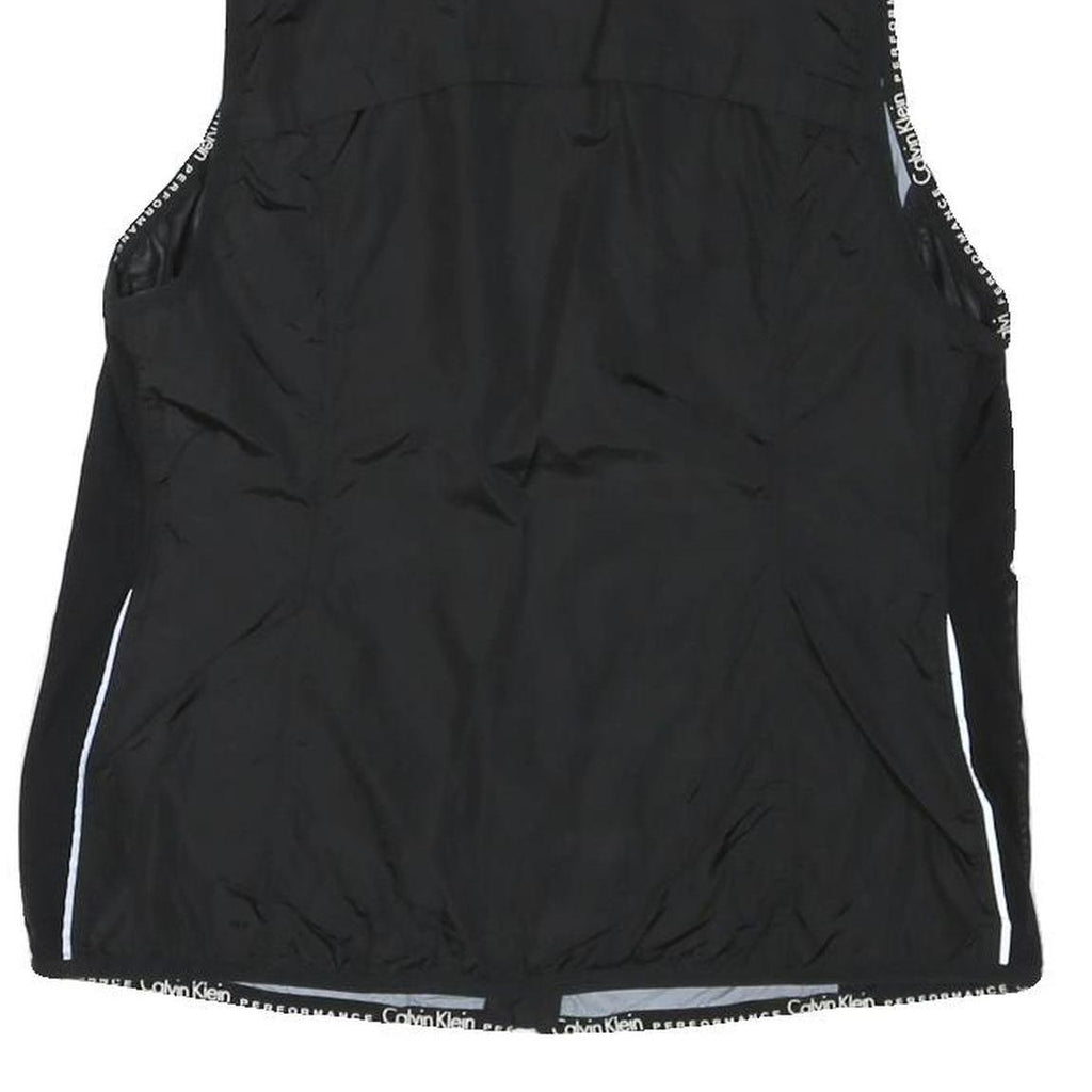 CALVIN KLEIN Womens Black Outdoor Jacket S Polyester Blend Plain Zip Lightweight